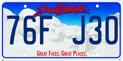 SD license plate 76FJ30
