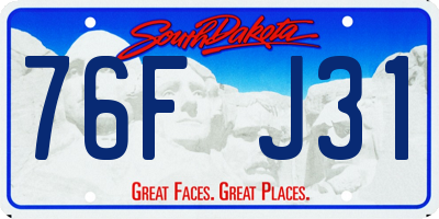SD license plate 76FJ31