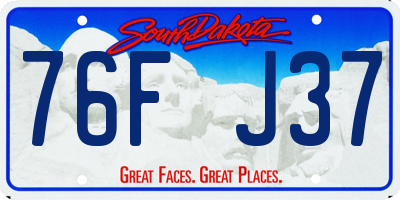 SD license plate 76FJ37