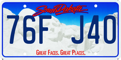 SD license plate 76FJ40