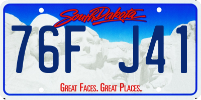 SD license plate 76FJ41