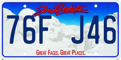 SD license plate 76FJ46