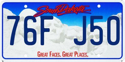 SD license plate 76FJ50
