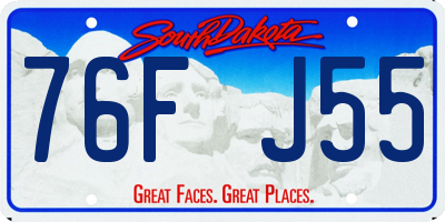 SD license plate 76FJ55