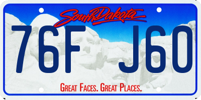 SD license plate 76FJ60