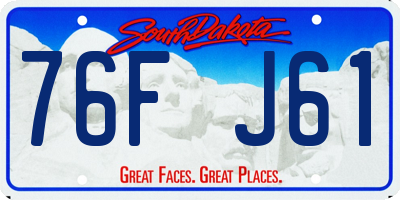 SD license plate 76FJ61