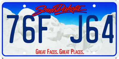 SD license plate 76FJ64