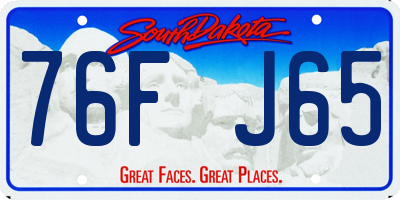 SD license plate 76FJ65