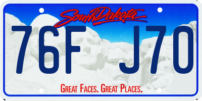 SD license plate 76FJ70