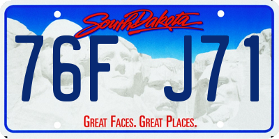 SD license plate 76FJ71