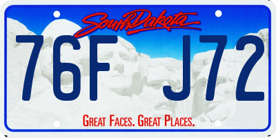 SD license plate 76FJ72