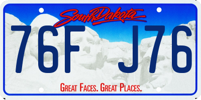 SD license plate 76FJ76
