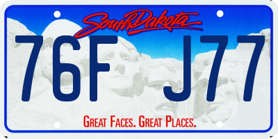 SD license plate 76FJ77