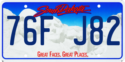SD license plate 76FJ82
