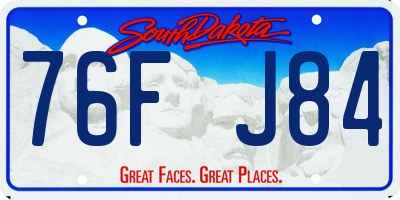 SD license plate 76FJ84