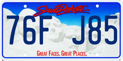 SD license plate 76FJ85