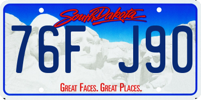 SD license plate 76FJ90