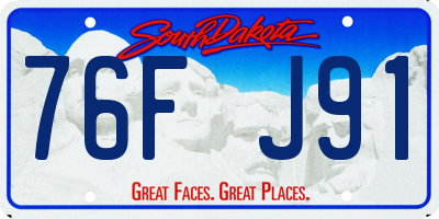 SD license plate 76FJ91