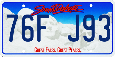 SD license plate 76FJ93