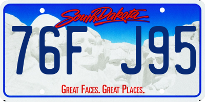 SD license plate 76FJ95