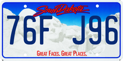 SD license plate 76FJ96