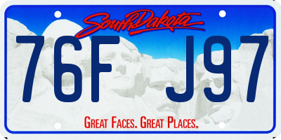 SD license plate 76FJ97