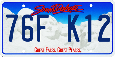 SD license plate 76FK12