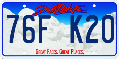 SD license plate 76FK20