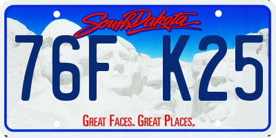 SD license plate 76FK25