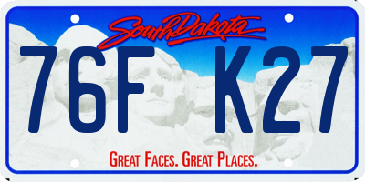 SD license plate 76FK27