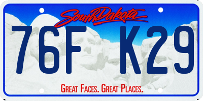 SD license plate 76FK29