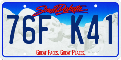 SD license plate 76FK41