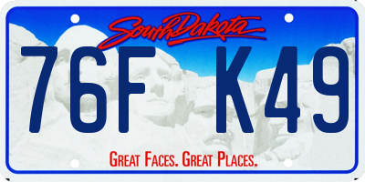 SD license plate 76FK49