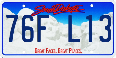 SD license plate 76FL13