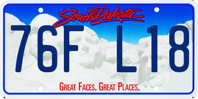 SD license plate 76FL18