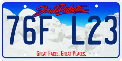 SD license plate 76FL23