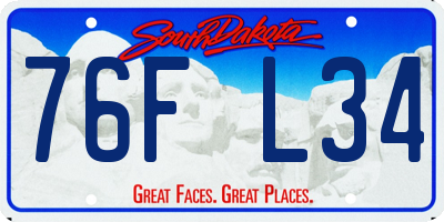 SD license plate 76FL34