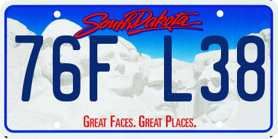SD license plate 76FL38