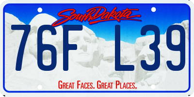 SD license plate 76FL39
