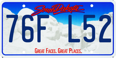 SD license plate 76FL52