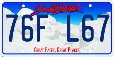 SD license plate 76FL67
