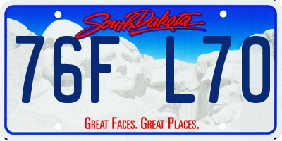 SD license plate 76FL70