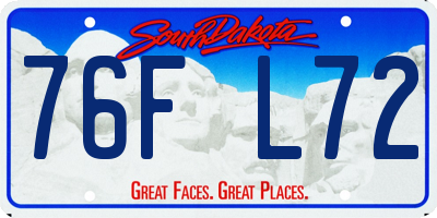 SD license plate 76FL72