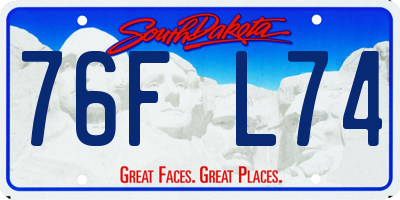 SD license plate 76FL74