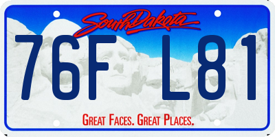 SD license plate 76FL81