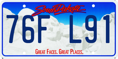 SD license plate 76FL91