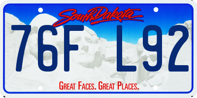 SD license plate 76FL92