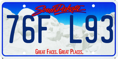 SD license plate 76FL93