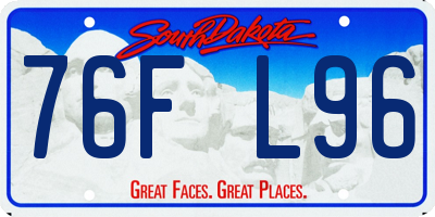 SD license plate 76FL96