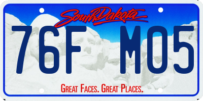 SD license plate 76FM05